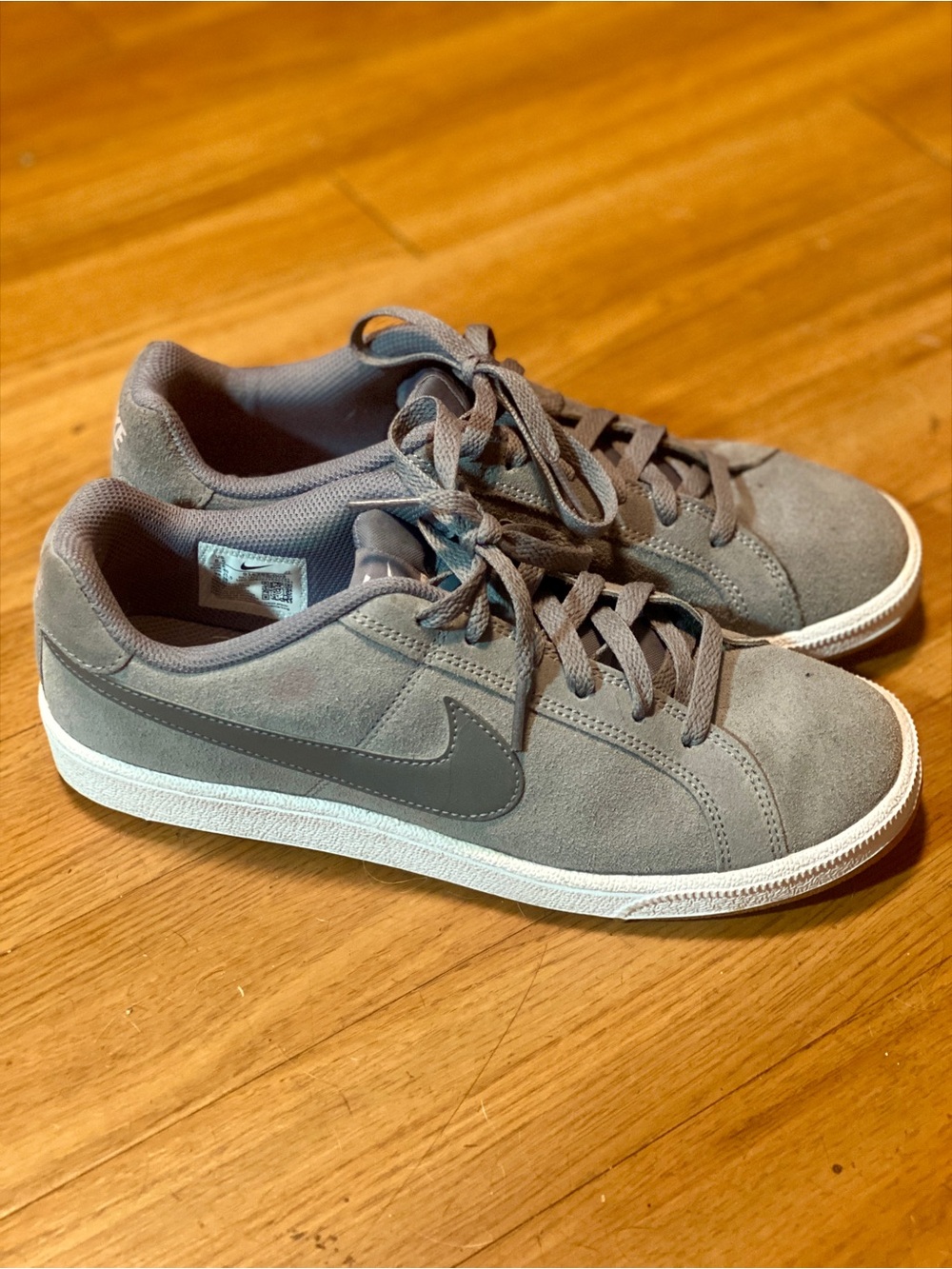 Nike Women's Gray Suede Low-Top Sneakers with White Sole